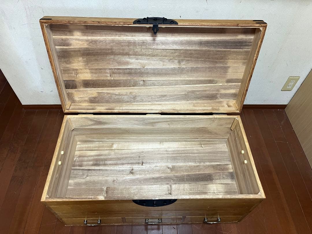 【ヴィンテージ】木製収納箱　ベンチ　長持