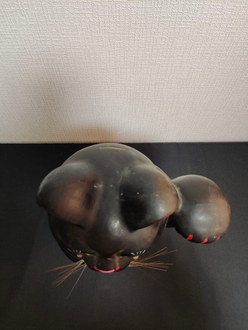 招き猫　左手上げ　黒ネコ　開運招福　千客万来　魔除け　縁起物　アンティーク