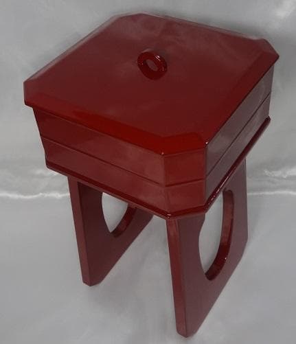 寺院仏具】献菓子器 朱 中