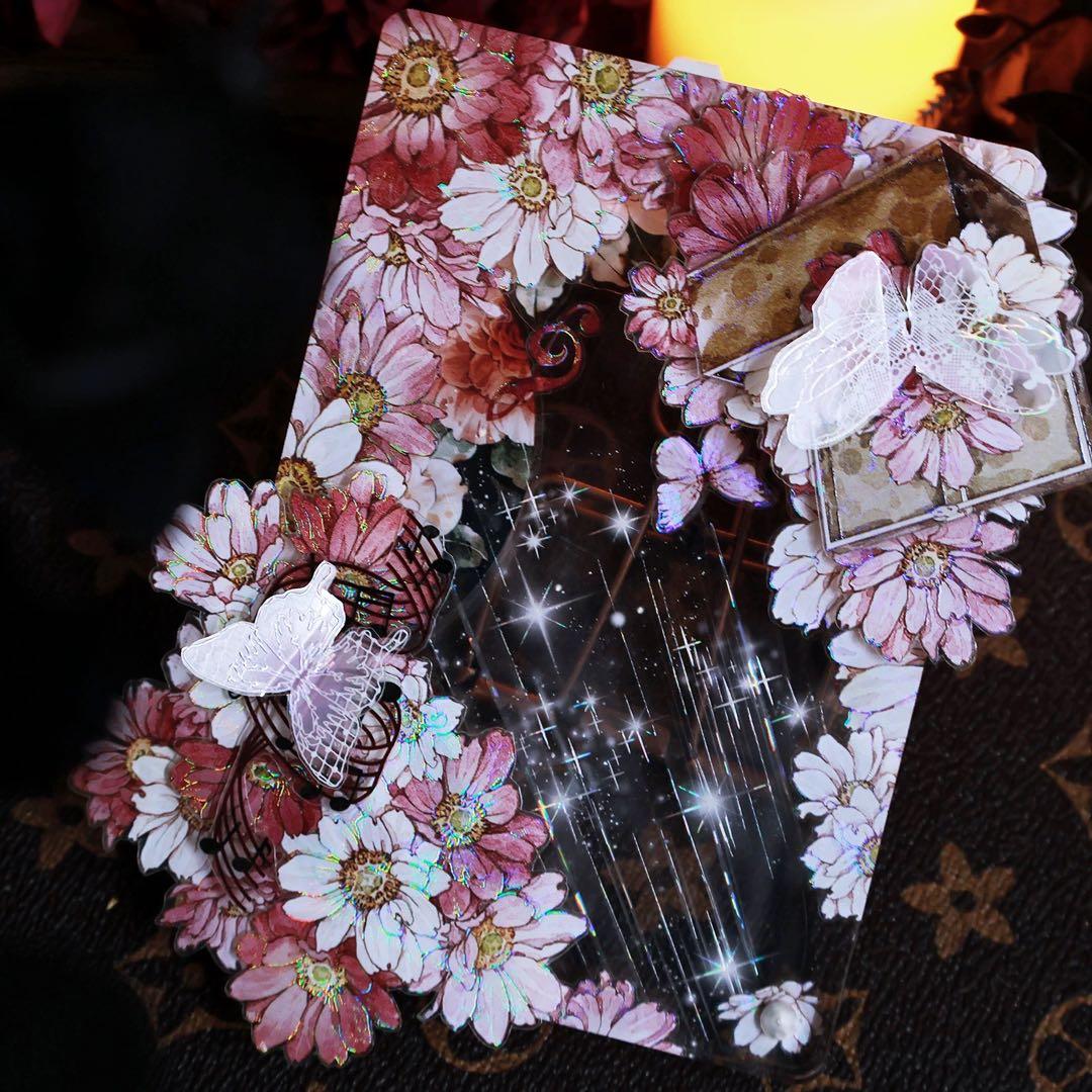 海外マスキングテープ巻売り 暖菊 コスモス フラワー花 人物マステ