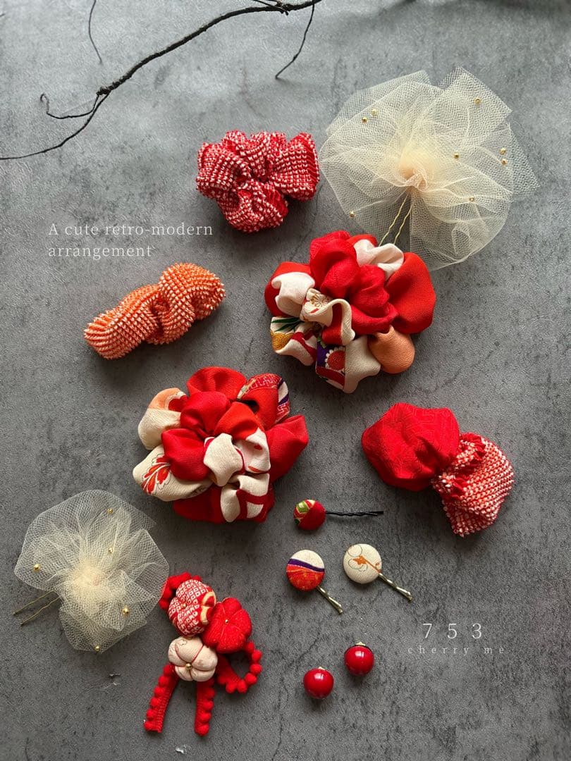 み*さ様 七五三　七五三髪飾り　ヘッドドレス　着物髪飾り　リメイク髪飾り 031