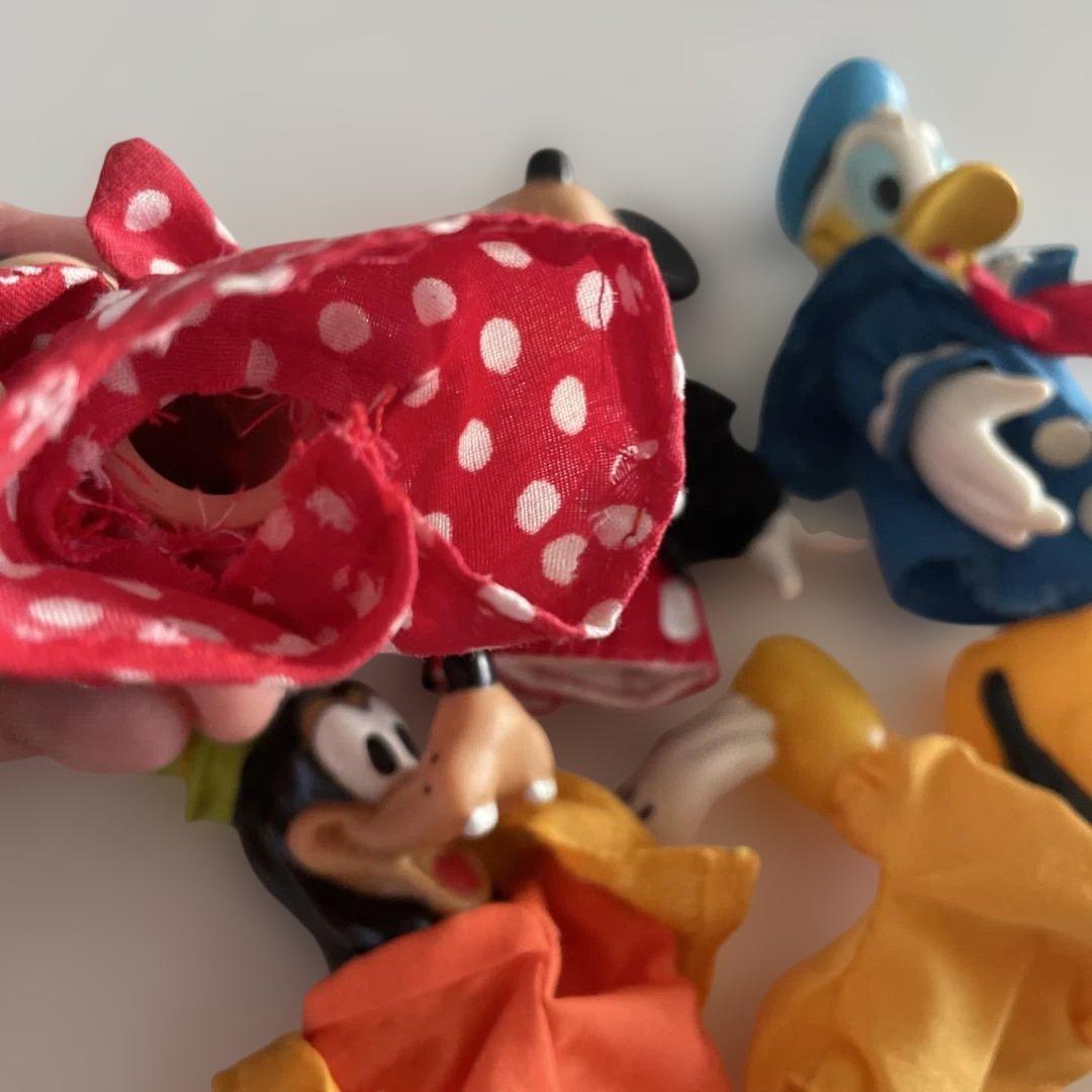ディズニー指人形　ミッキー，ミニー，ドナルドダック、グーフィ，プルート5体セット