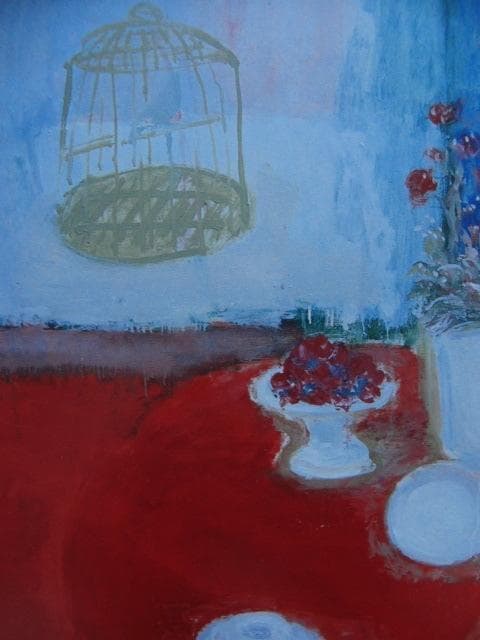 柴田 賢治郎 【赤いテーブルの静物・09ーA】 希少画集画、状態良好