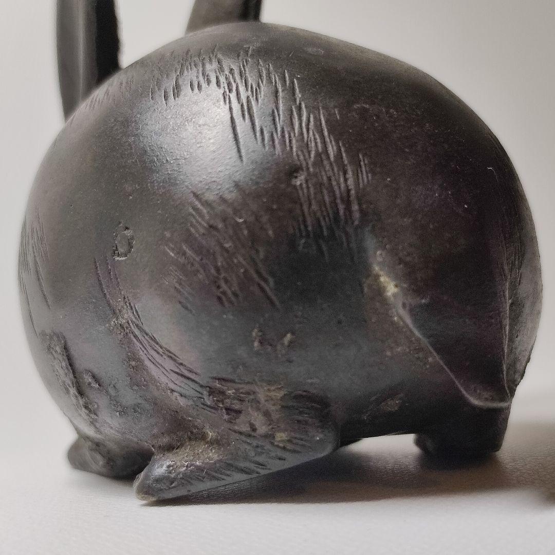 古銅 長耳兎置物 江戸時代 - メルカリ