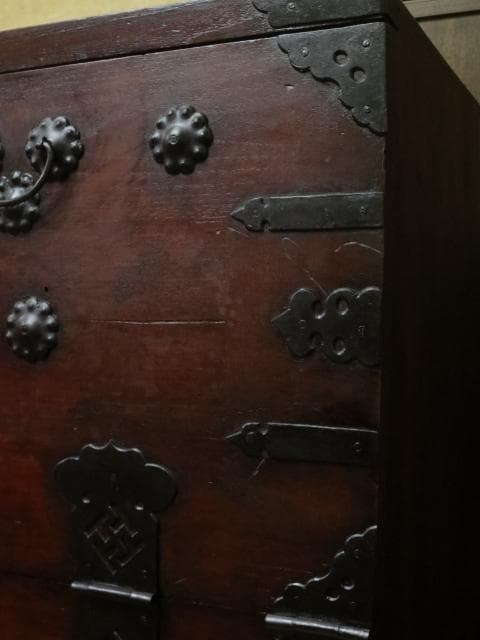 李朝古民具 朝鮮美術 朝鮮古民芸 松無垢材 卍字鉄