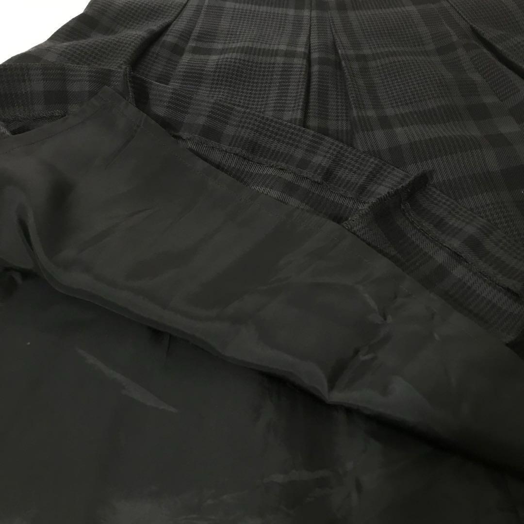 極美品 BURBERRY バーバリー チェック フレアスカート ひざ丈 シルク混