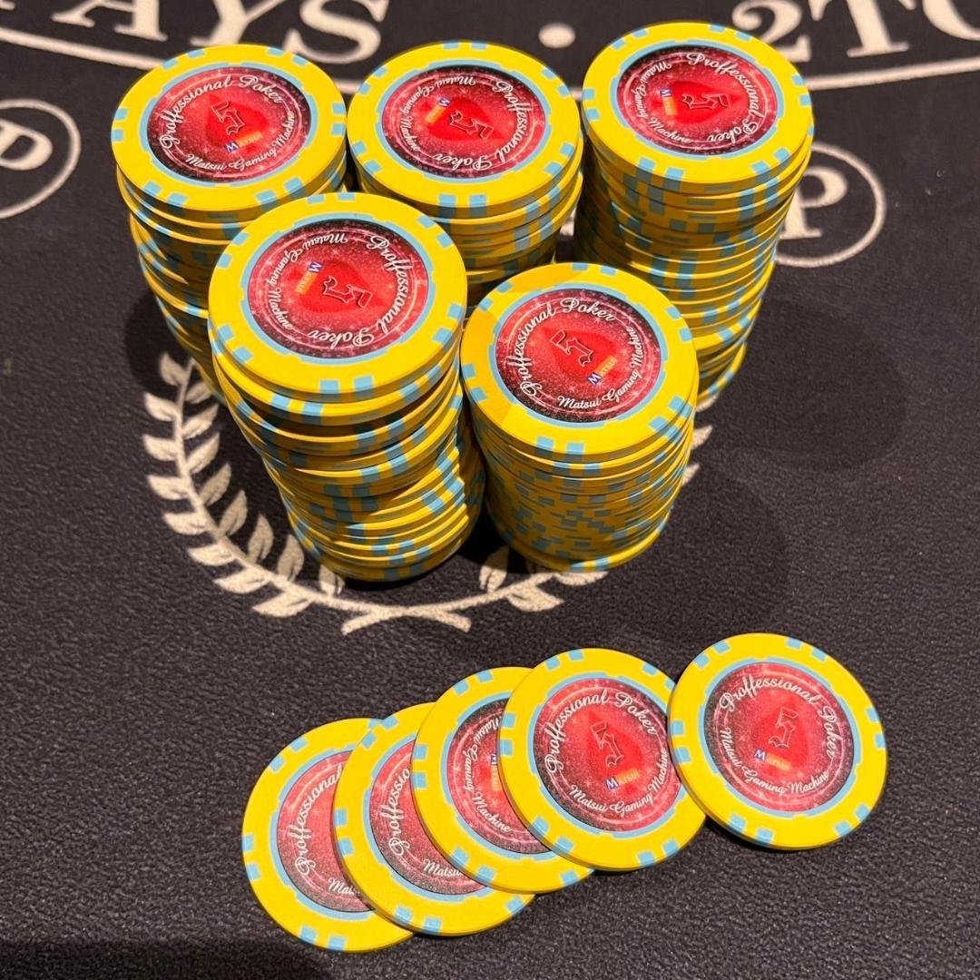 08 MGM社正規品 カジノチップ 100枚 5$ ポーカーチップ H26年