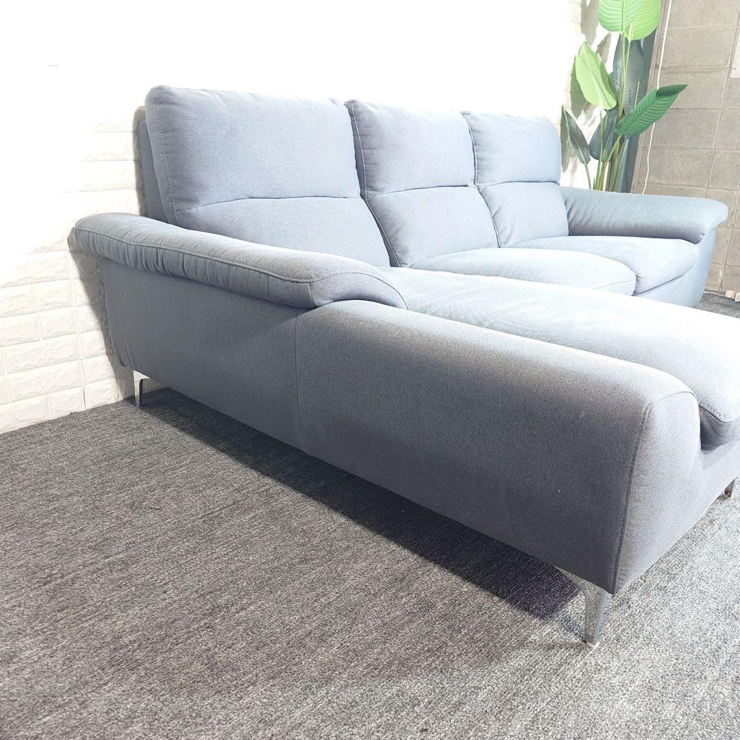 ニトリ 布張り カウチソファー 3人掛け ファブリックソファ F014