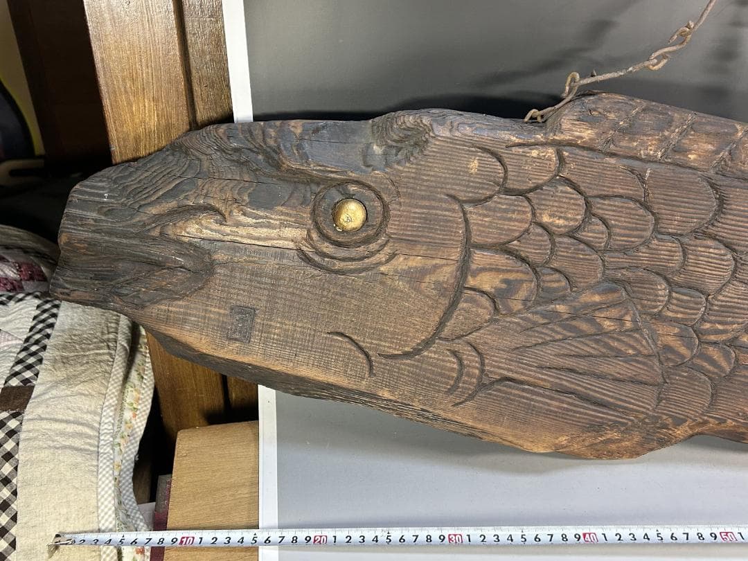 魚板 110㎝ 時代 古道具 壁掛け 魚鼓 在銘 仏教美術 雑貨 流木 オブジェ