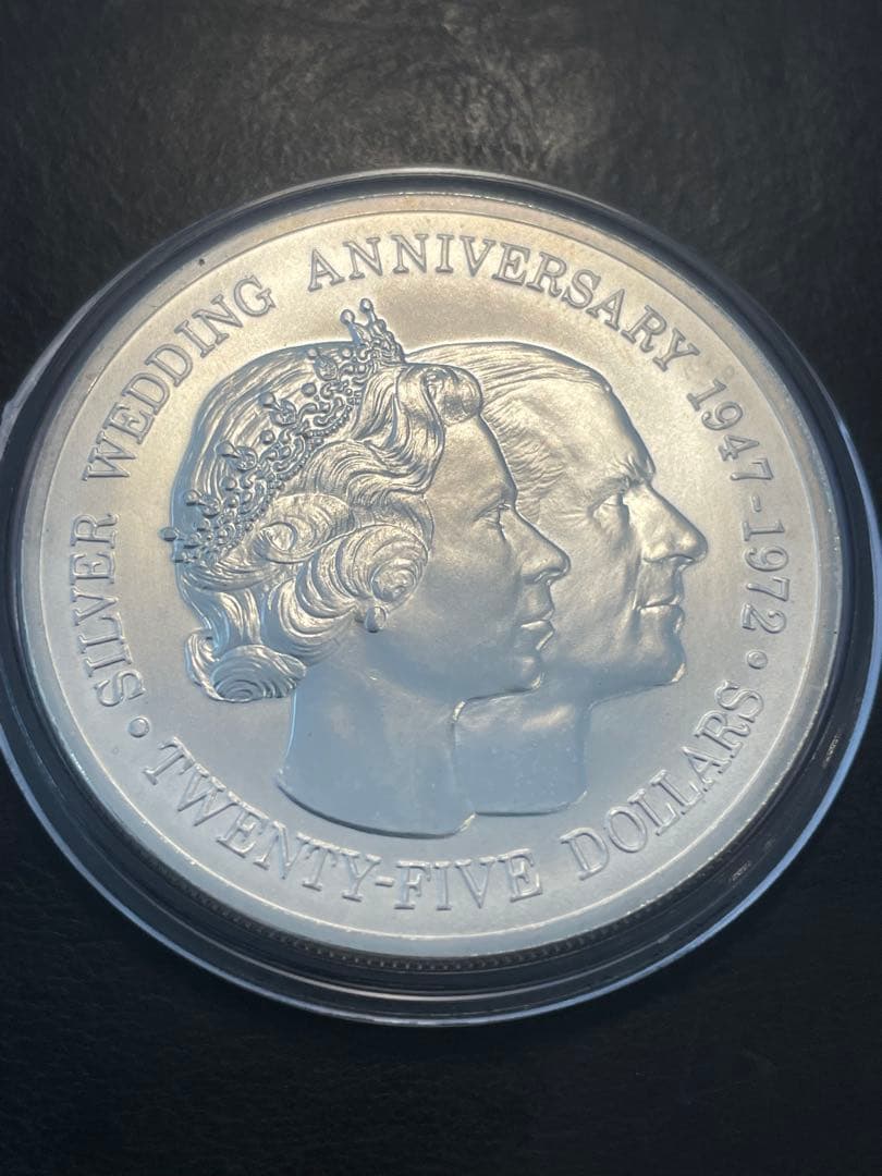 ケイマン諸島 25ドル エリザベス2世フィリップ結婚記念 銀貨　シルバー　 ケイマン諸島 25ドル エリザベス2世フィリップ結婚記念 銀貨 シルバー