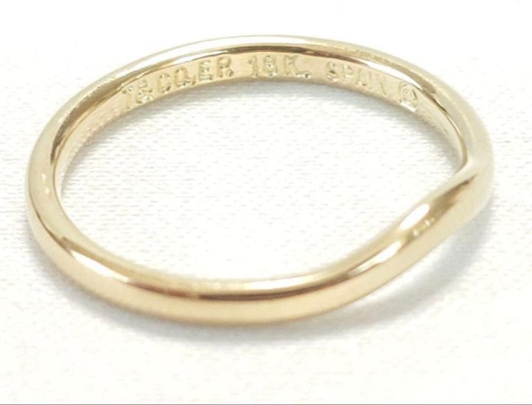 ティファニーカーブドバンドリング　18金　10号