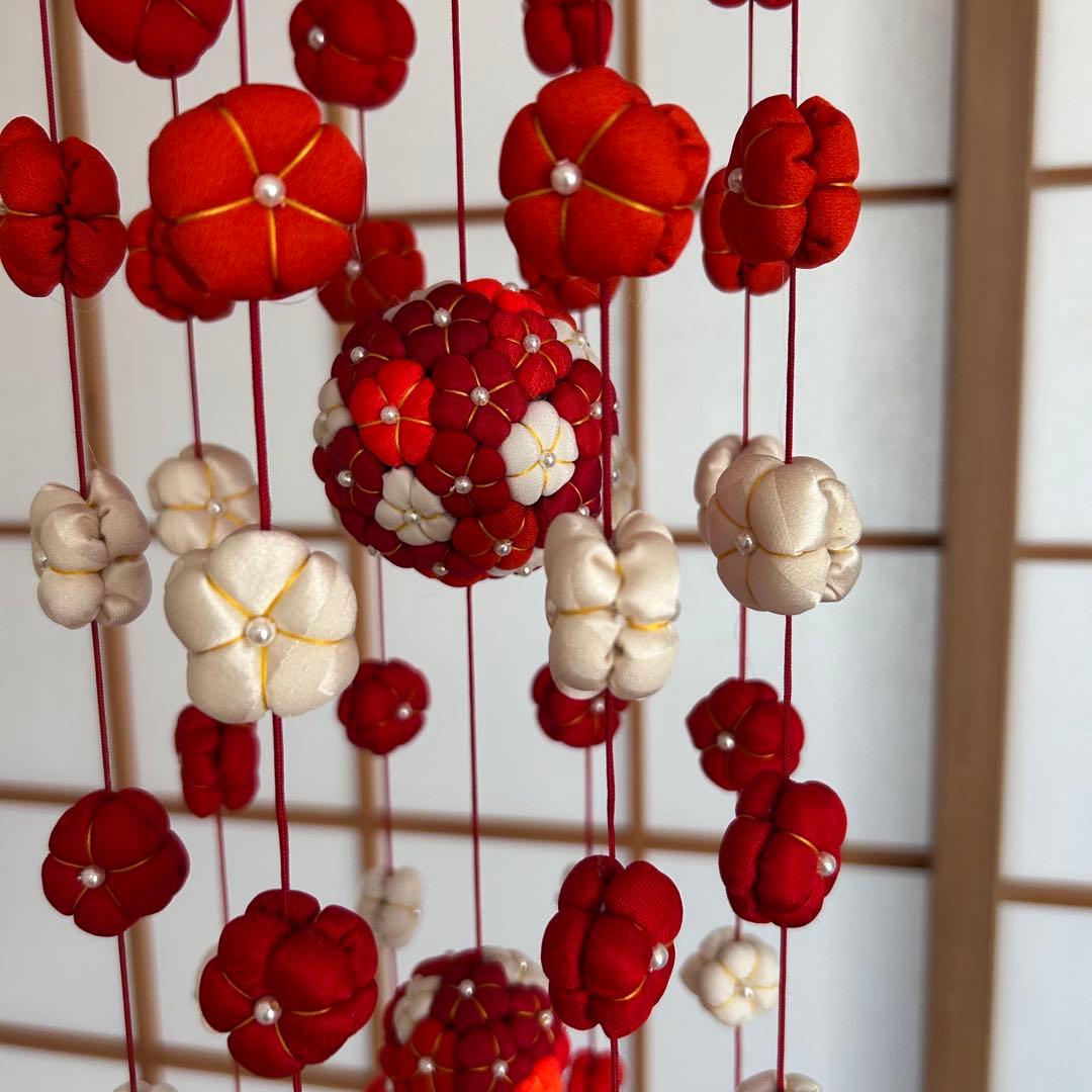 ※ご予約品※ 吊るし飾り 彩り9連 紅白・赤 2個