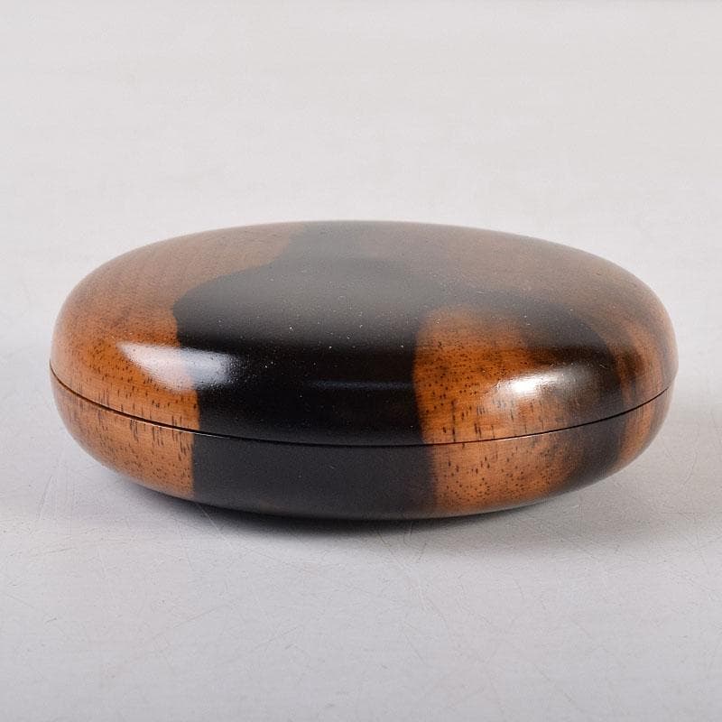 茶道具　福田芳朗作　黒柿香合　共布共箱　V　R8866