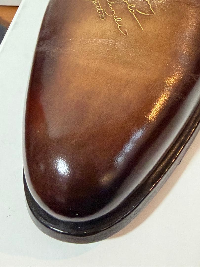 定価35万ベルルッティ アレッサンドロカリグラフィーレザーシューズ ゴールデン
