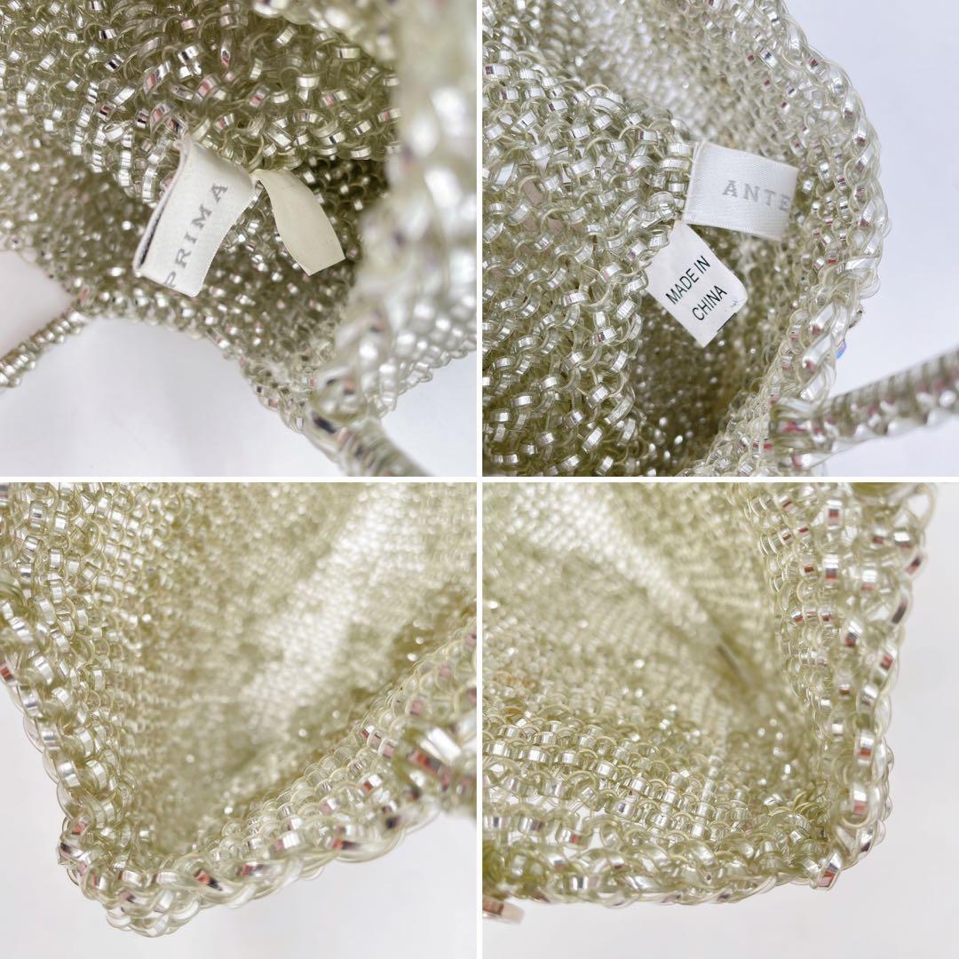 極美品✨【アンテプリマ】2wayワイヤーバッグ シルバーリボン ビジュー 保存袋