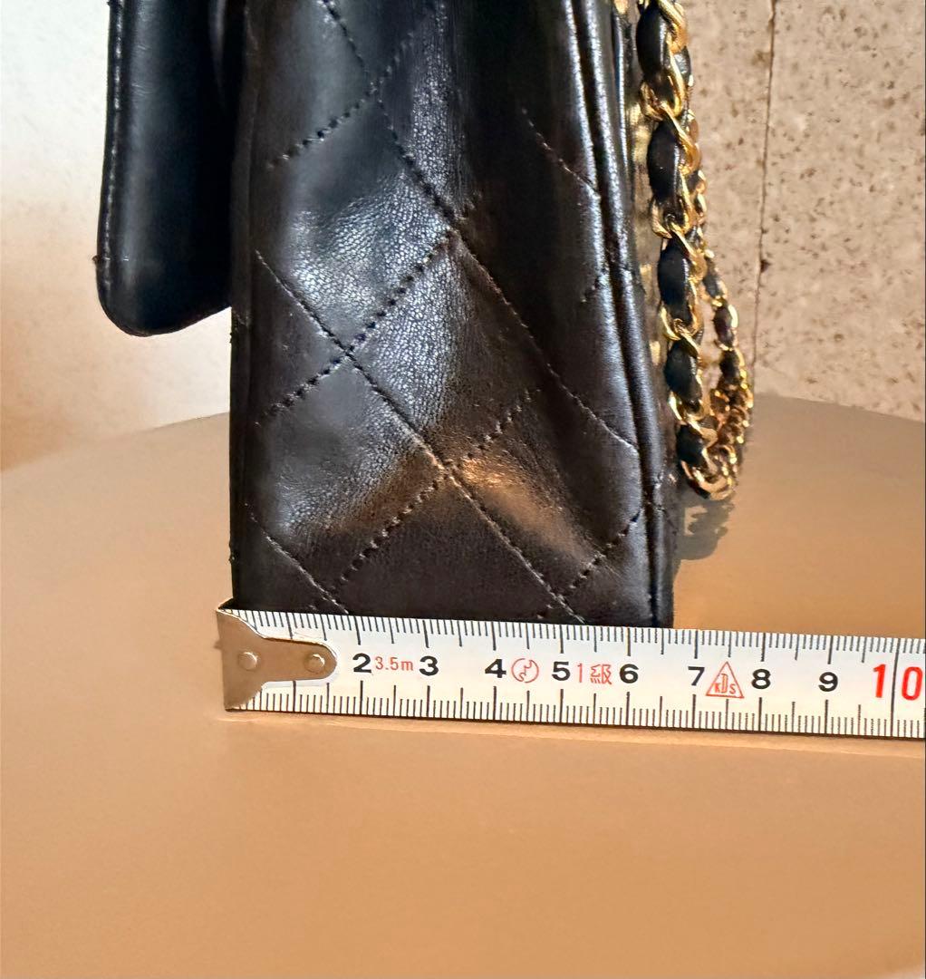 CHANEL ヴィンテージマトラッセ ダブルチェーン G金具 ブラック