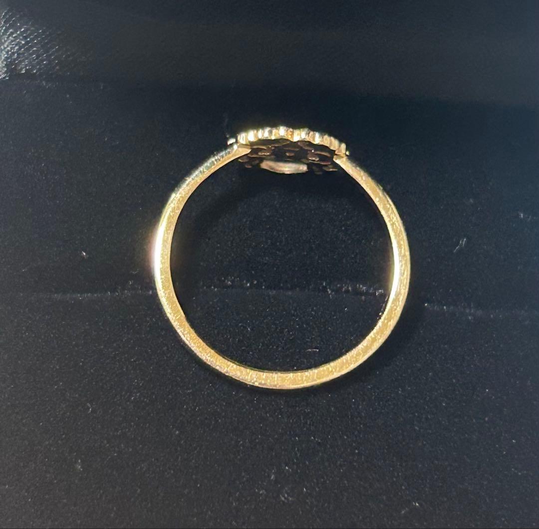 agete アガット　K10ダイヤ透かしリング　9号