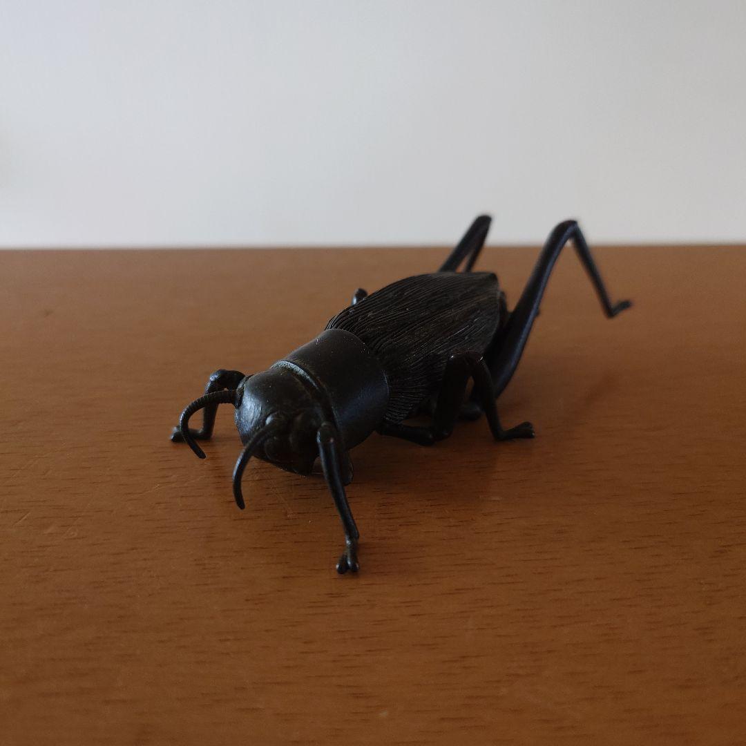 銅製　蟋蟀　こおろぎ　自在安の介　在銘 銅製 蟋蟀 こおろぎ 自在安の介 在銘