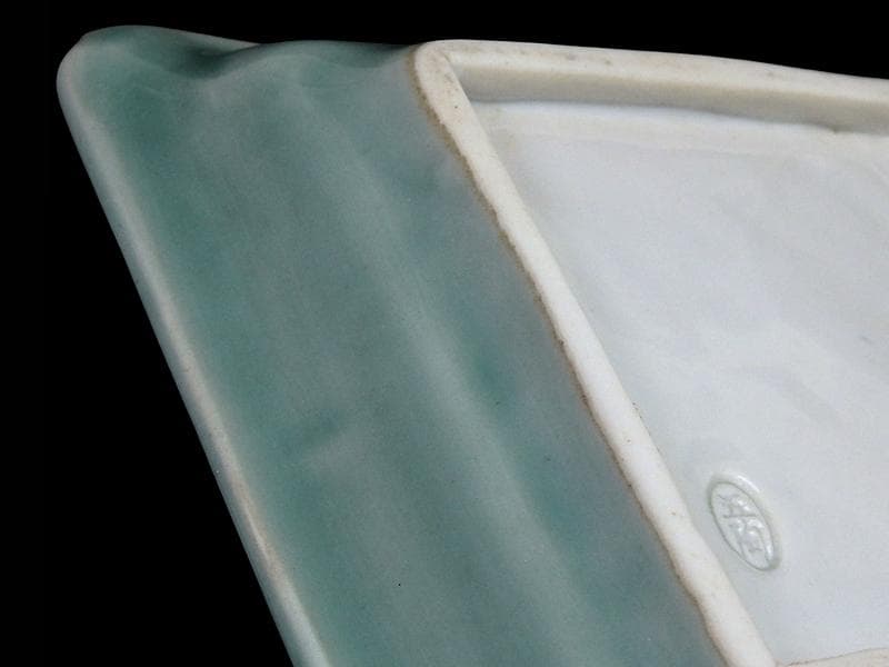 渋草焼 青磁 陽刻 巾着に桜の図 五陶 四方角皿 F348AS-fbuk - メルカリ