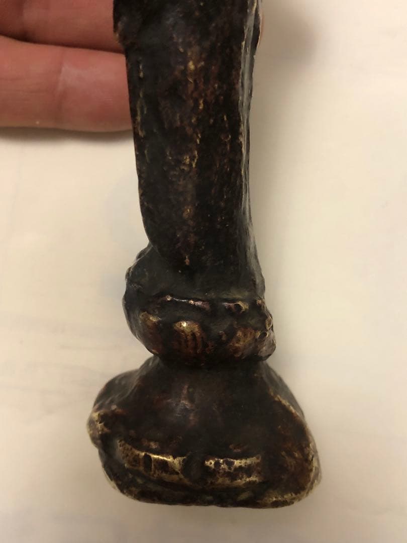 古董，阿弥陀如来像，中国清時代，古铜製，旧家藏出。