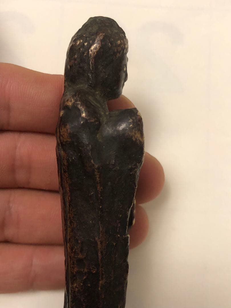 古董，阿弥陀如来像，中国清時代，古铜製，旧家藏出。