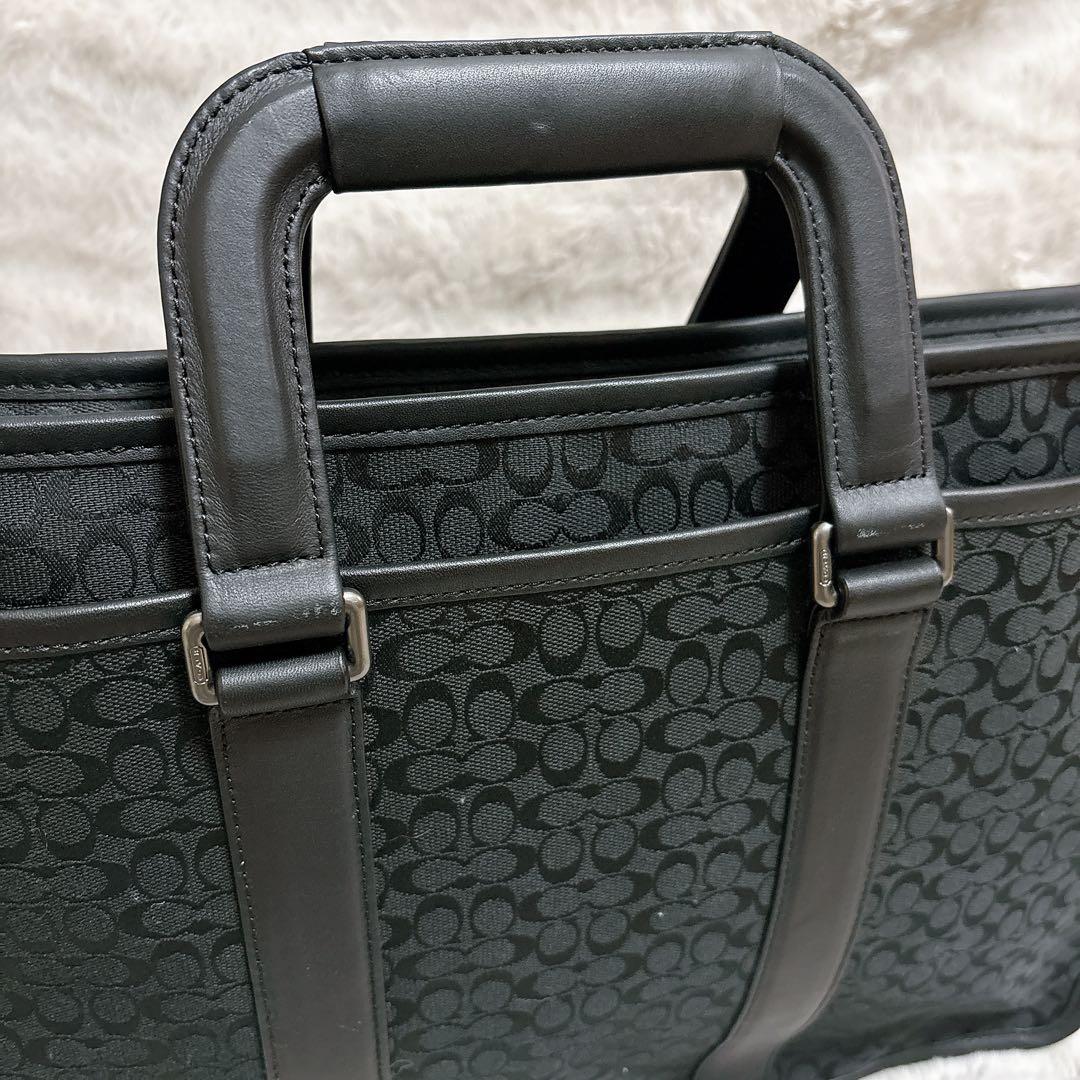 【美品】Couch ビジネスバッグ ブリーフケース キャンバス シグネチャー 黒