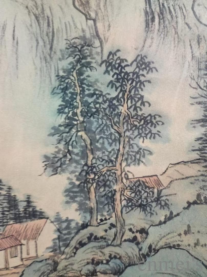 中国古美術.明時代.王監款.山水画.宣紙画.肉筆.掛け軸.水墨画.書道.文