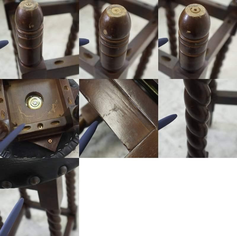 イタリア製 座面回転 バースツール ツイストレッグ アンティーク調 クラシカル