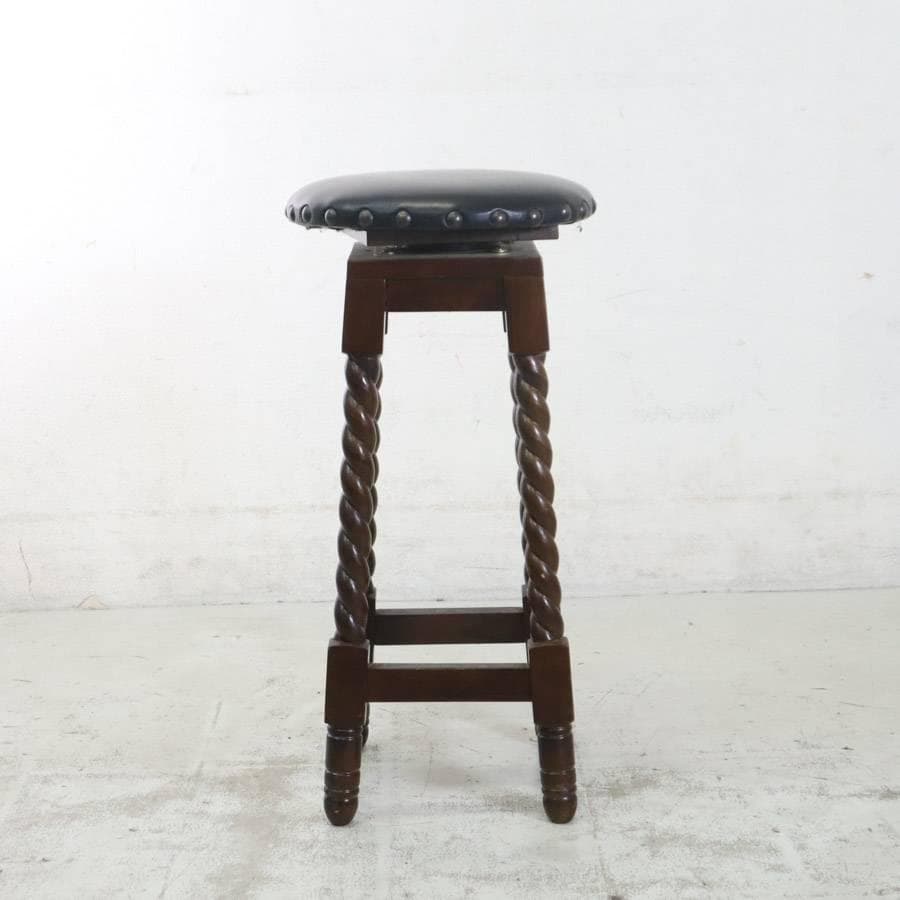 イタリア製 座面回転 バースツール ツイストレッグ アンティーク調 クラシカル