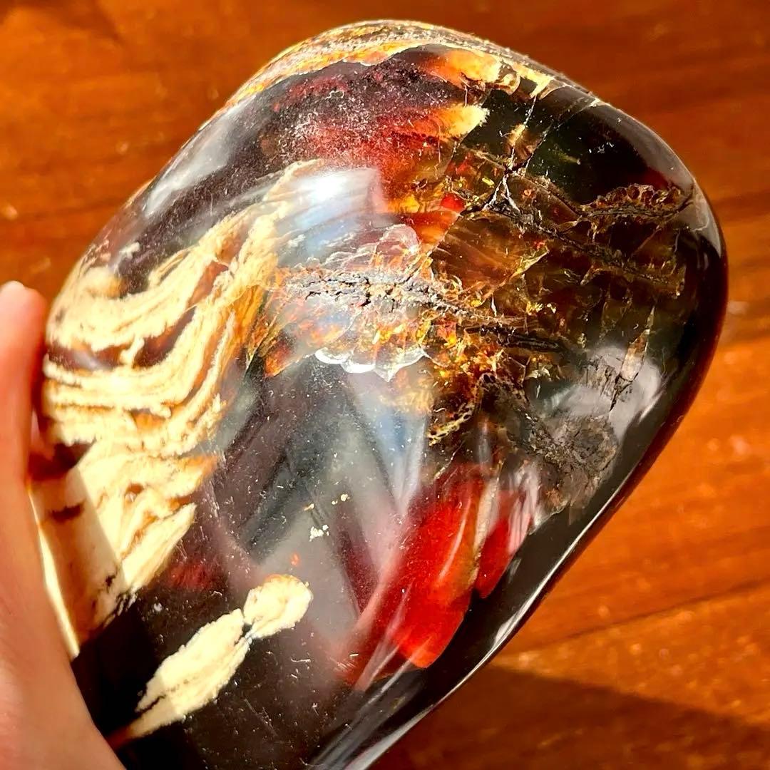 巨大 琥珀 原石 標本 688g アンバー チェリー ブルー タイガー 鑑賞石