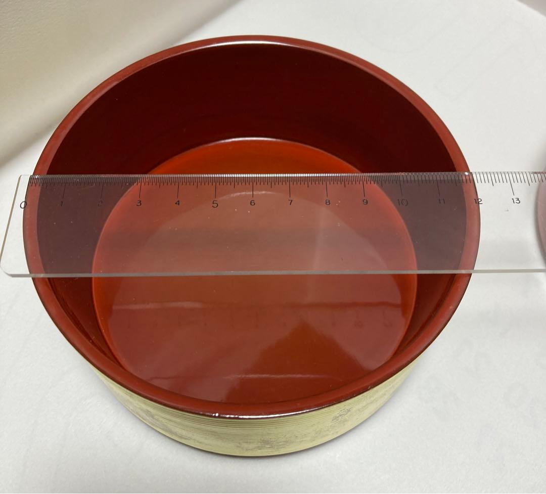 山田平安堂 翔鶴 二段重 直径12㎝ 金箔重箱 お弁当にも