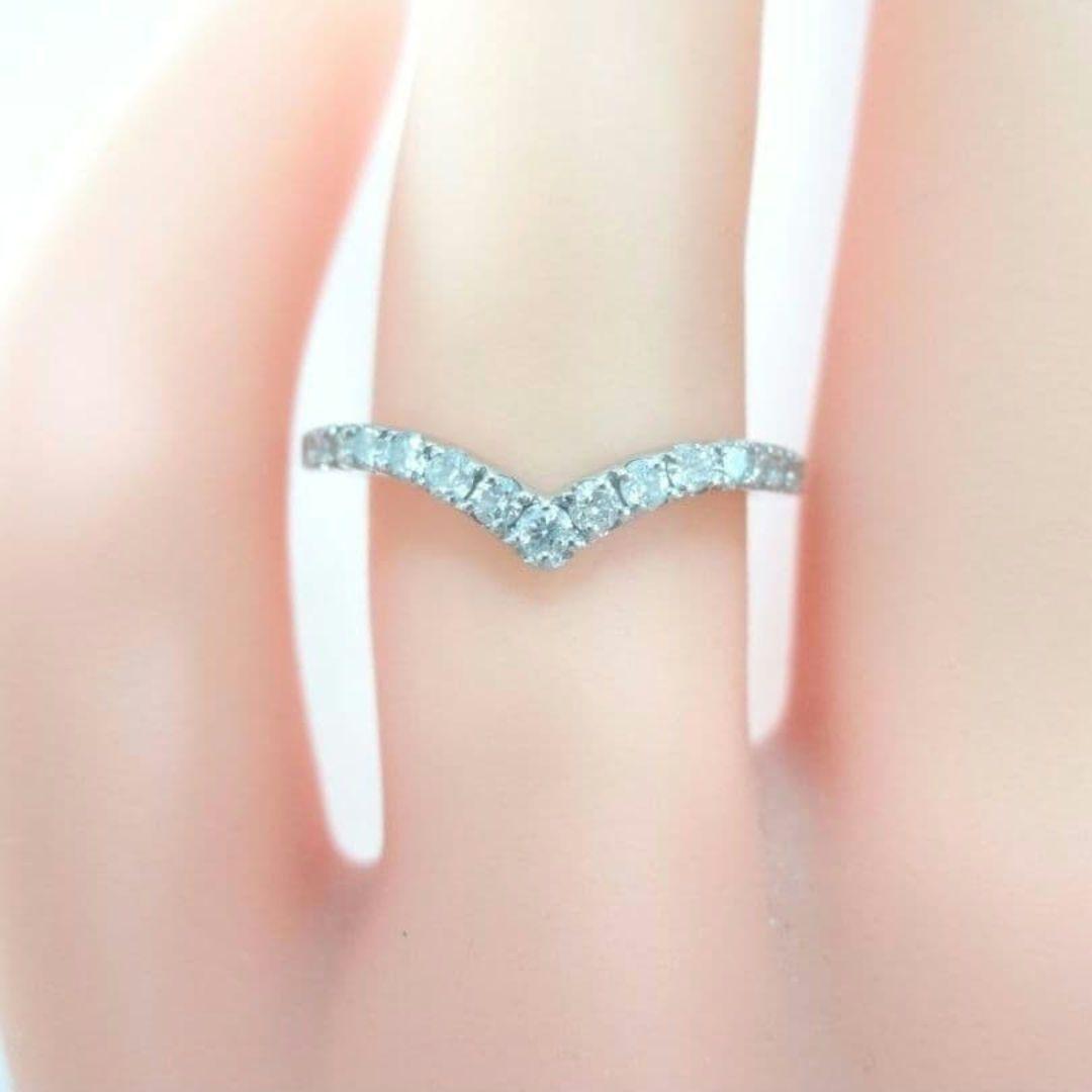エタニティ V字 プラチナダイヤモンド リング