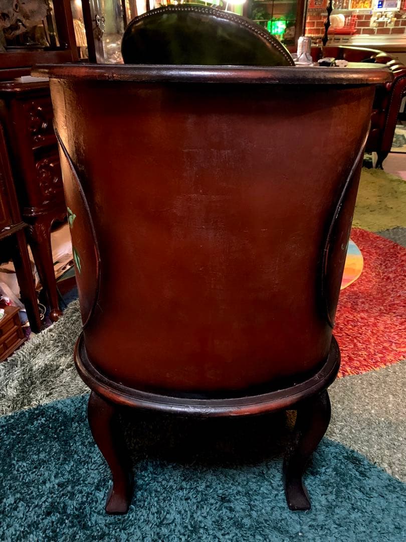 アンティークトールペイントチェスト猫脚花柄ペイント ロココ調サイド