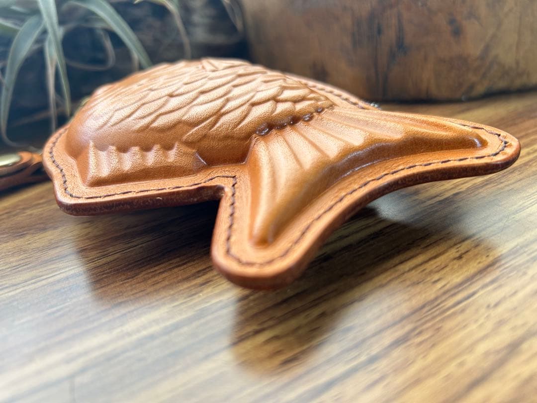 【組合せ自由３個セット】本革たい焼き型ミニポーチ｜遊び心ある小物・小銭入れ