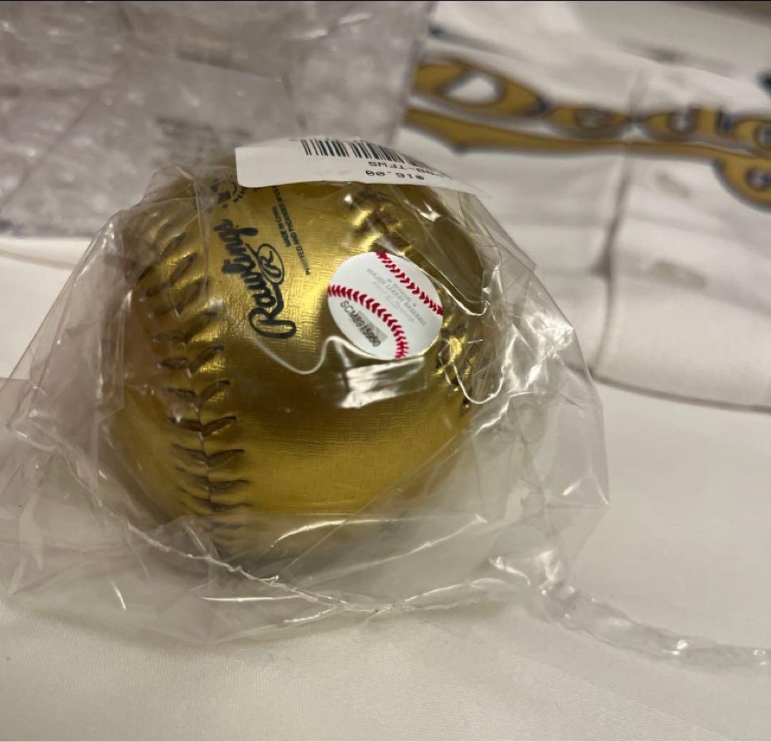 MLB公式 2025 ドジャース 世界一記念ボール ゴールド 全試合スコア入り