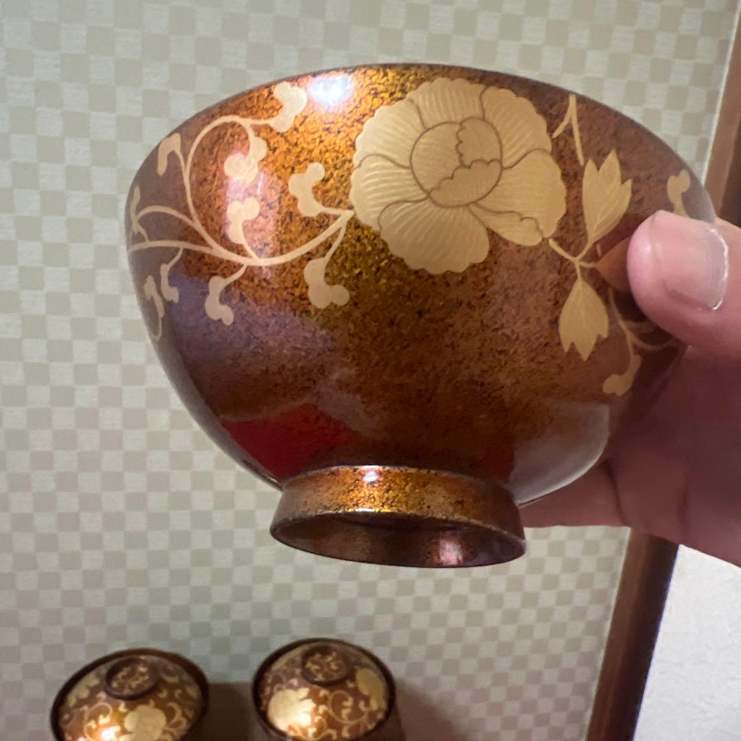 梨子地蒔絵吸物椀　10客供箱