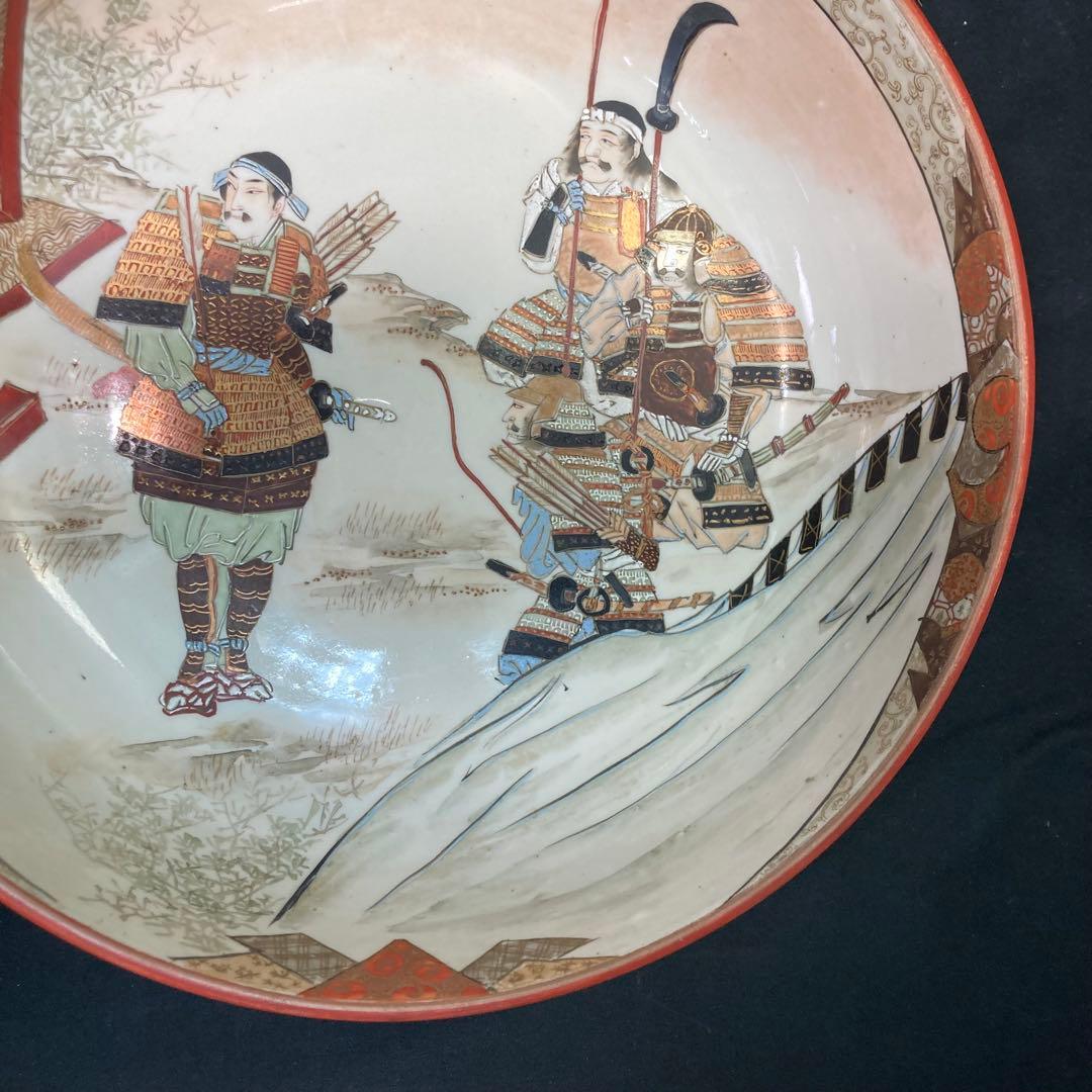 《九谷焼》加賀九谷製 金彩染錦 武者絵 大鉢 3サイズセット