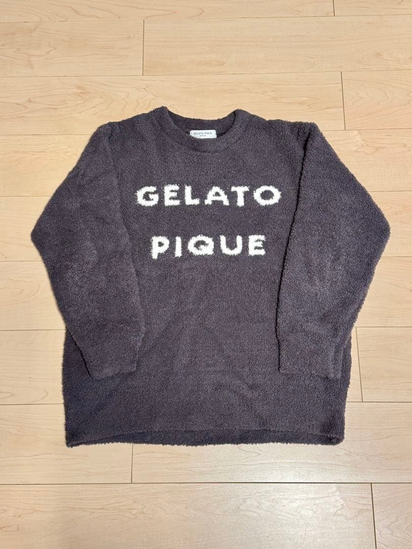 【美品】ジェラートピケ パウダーロゴジャガードプルオーバー＆ロングパンツセットM