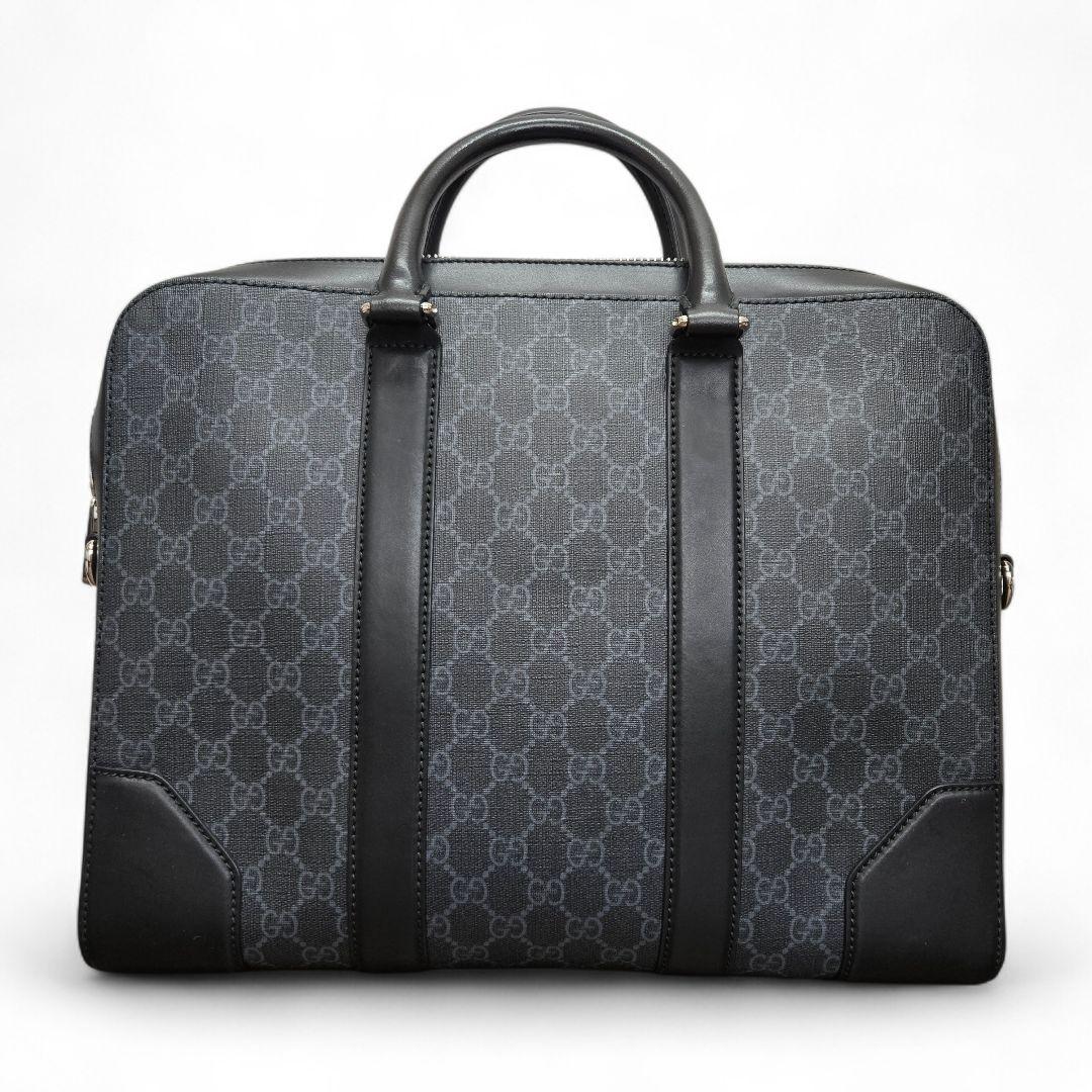 極美品✨グッチ GGスプリーム ビジネスバッグ ブリーフケース グレー 大容量