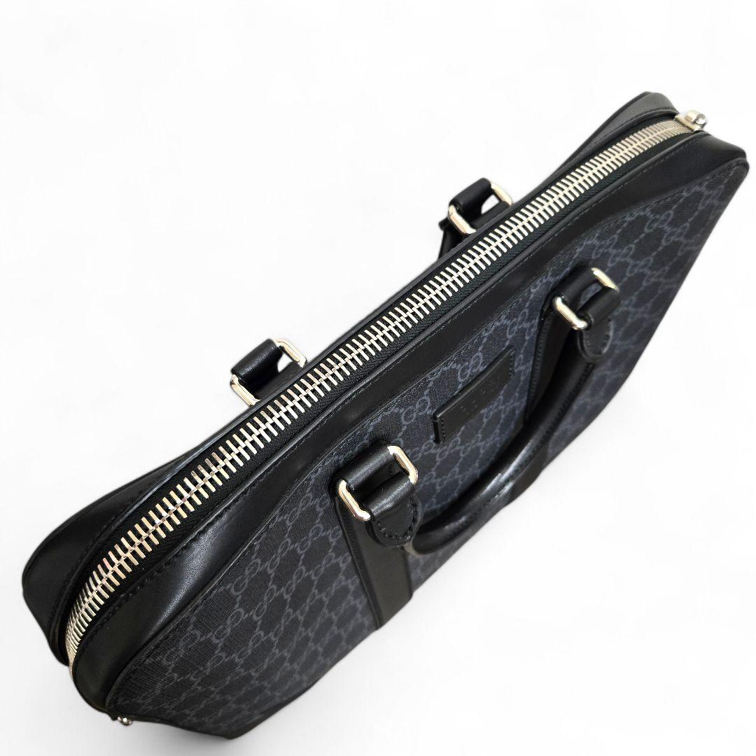 極美品✨グッチ GGスプリーム ビジネスバッグ ブリーフケース グレー 大容量