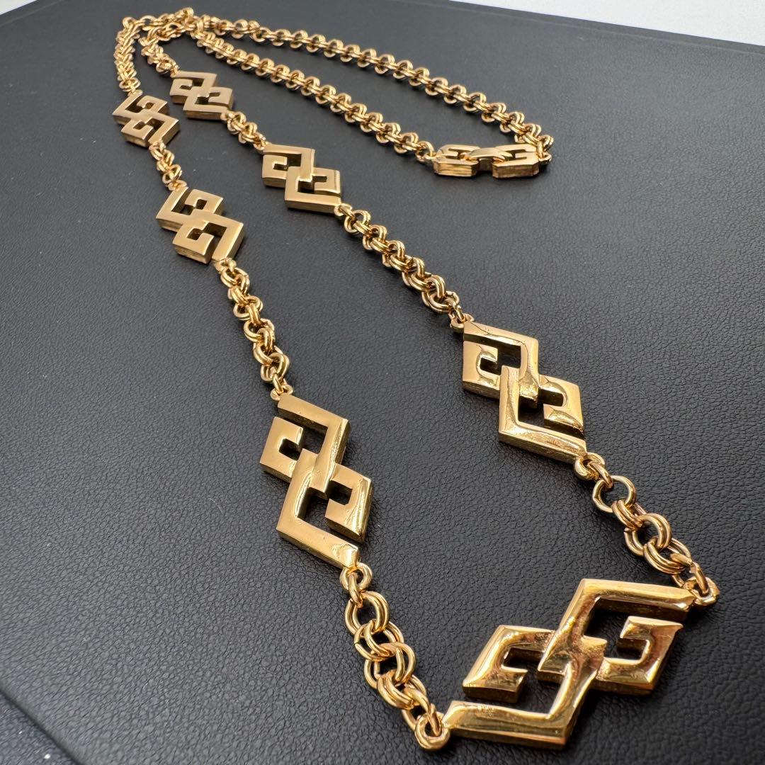 GIVENCHY ジバンシー ロングネックレス Gロゴ ゴールド