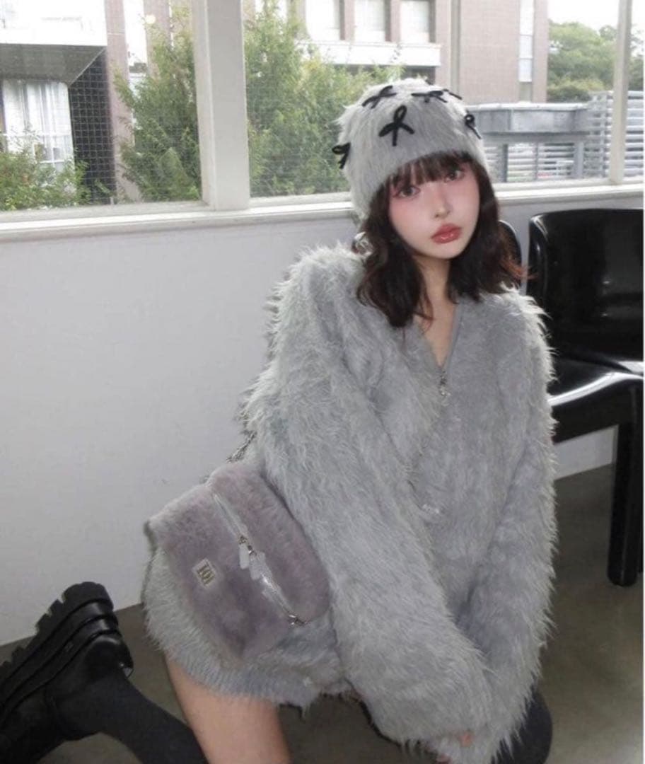 24時間以内配送可‼️ Darich フェイクファーショルダーミニバッグ　GRY