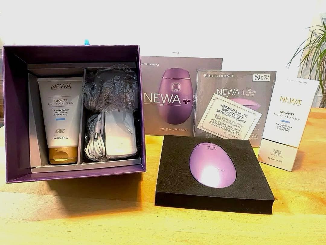 59【美品】NEWA+ 美顔器 パープル　　トリートメントジェル新品1個付き NEWA+ 美顔器 パープル - メルカリ