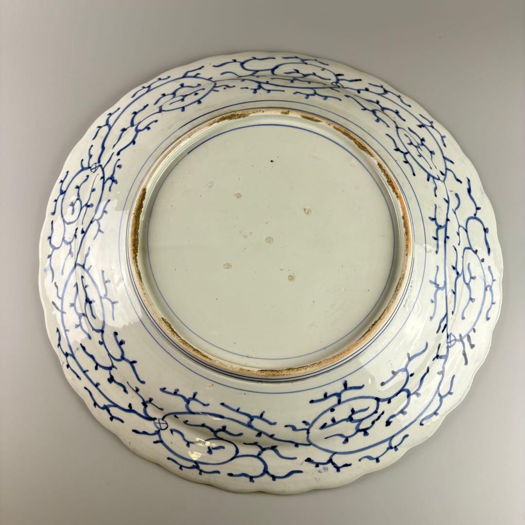古美術 古伊万里 染付 時代 丸皿 皿 飾皿 絵皿 アンティーク