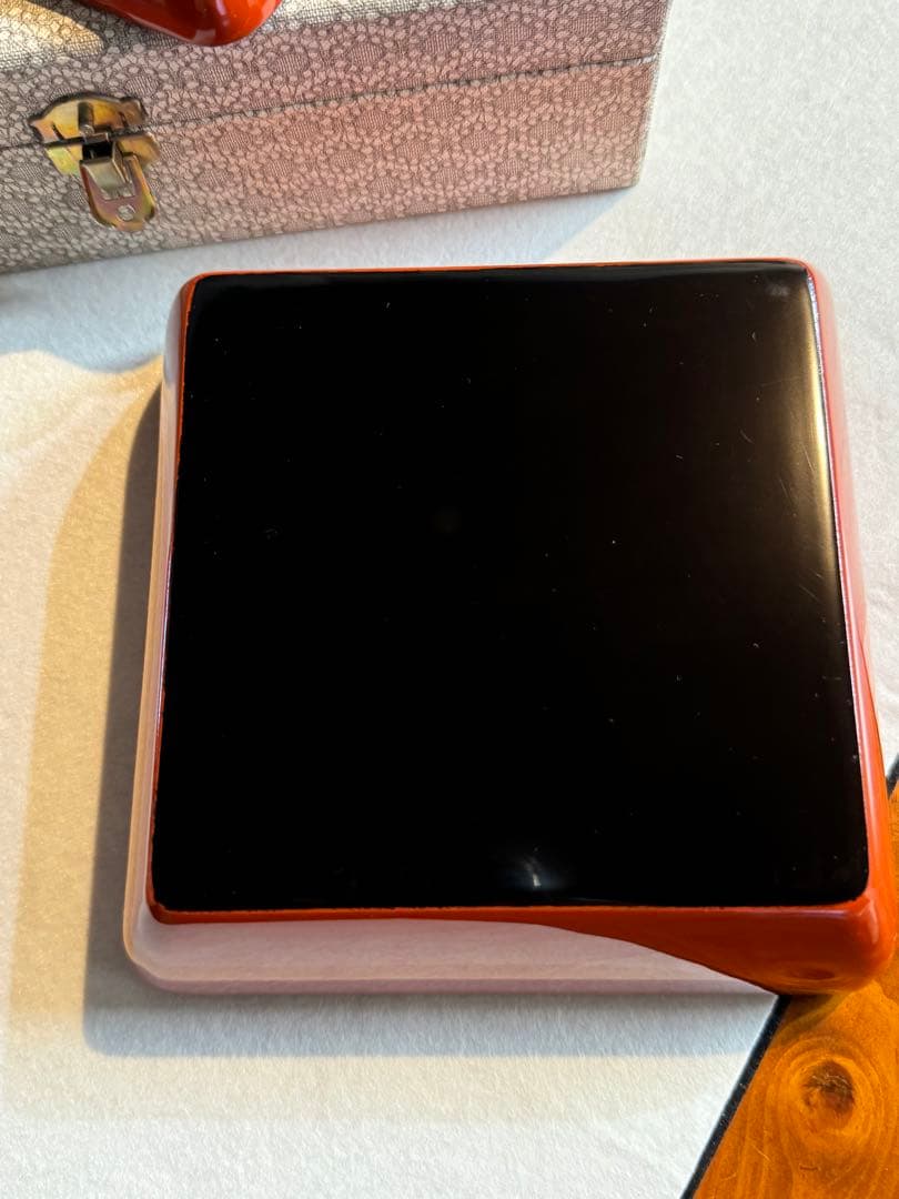 母のお茶道具 輪島塗 盆付き蓋付菓子箱 盆サイズ220mm