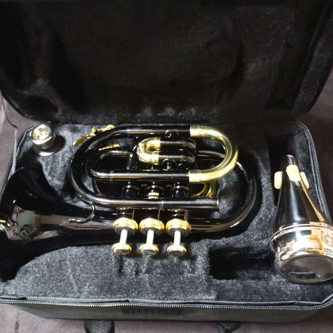 J.マイケル ポケットトランペット TR-400PCL 黒 ボタン アワビ柄