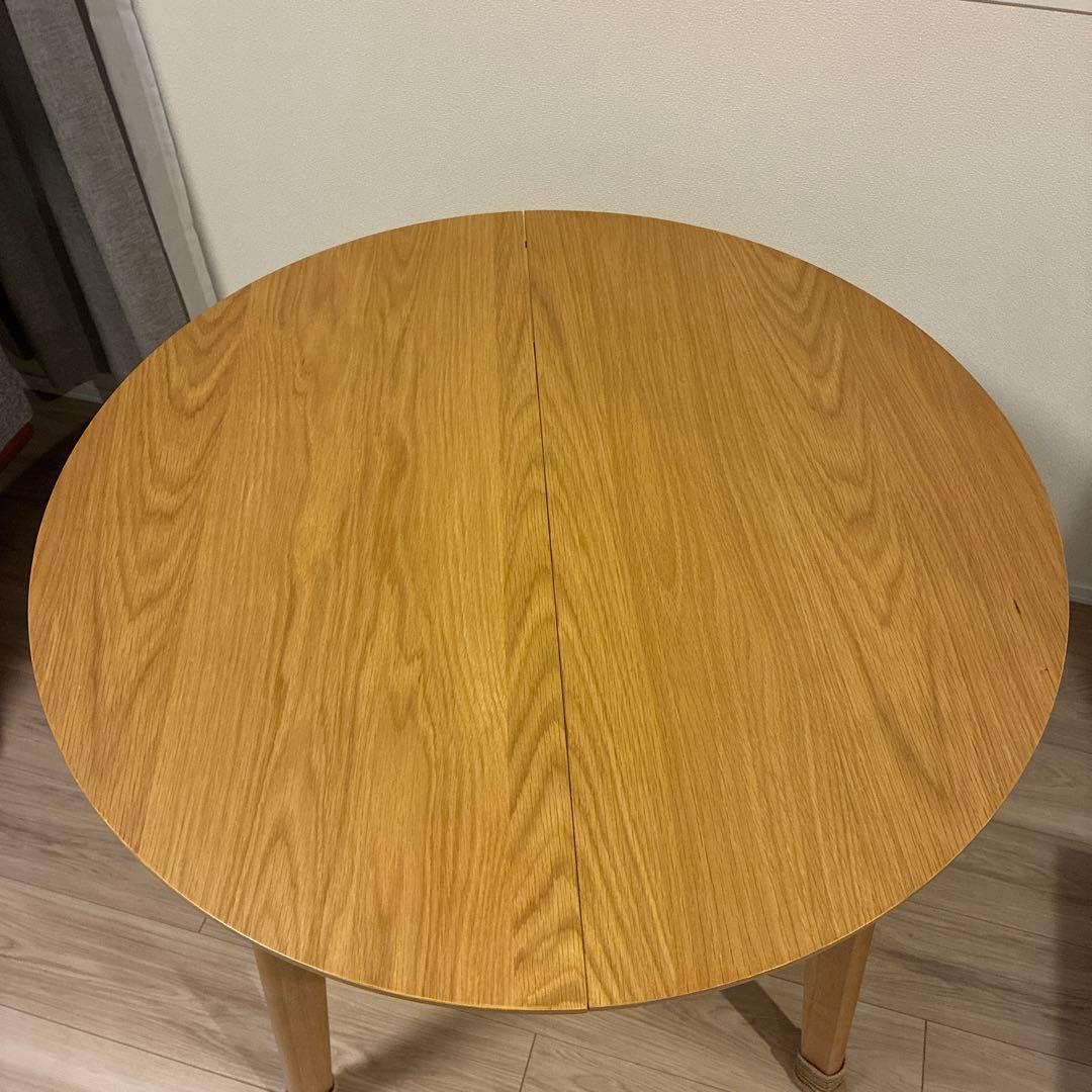 【最終値下げ・急ぎ処分・梱包済】北欧風・円形木製ダイニングテーブル