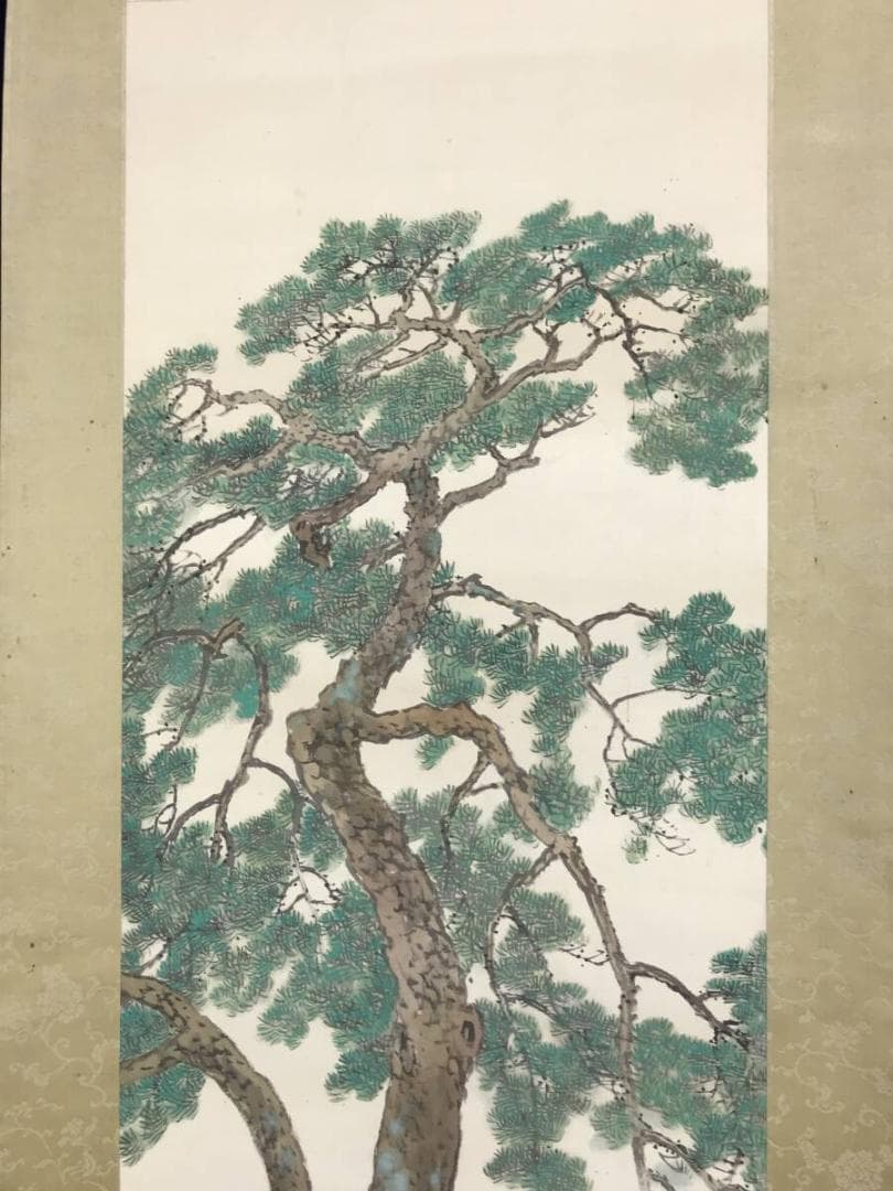 真作/村瀬環山/老松群鶴図/松鶴図/祝掛軸/正月掛軸/掛軸☆宝船☆AH-507