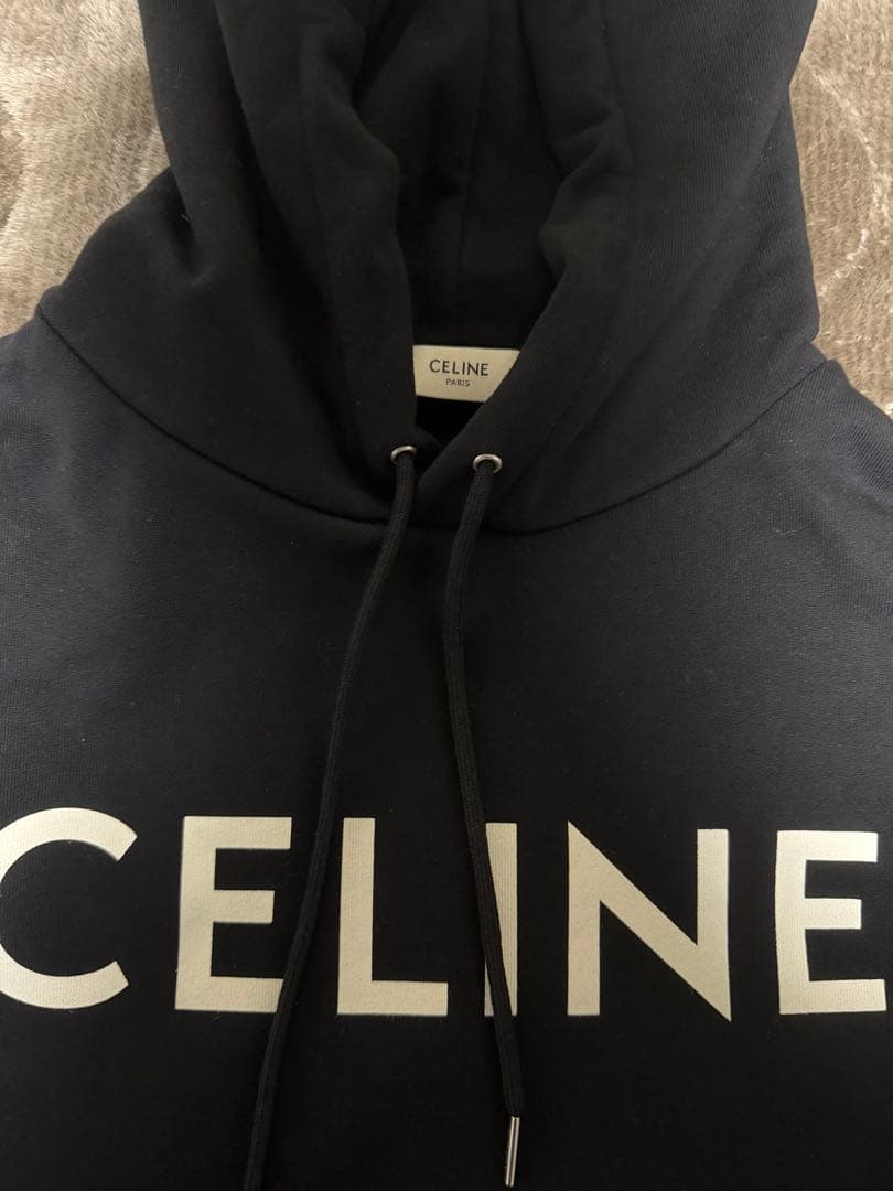 CELINE｜ブラック フード付きパーカー｜正規品｜Sサイズ｜美品
