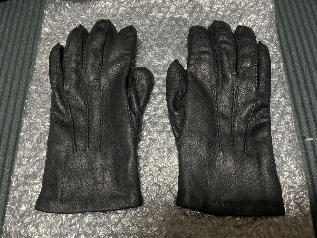 DENTS ディアスキン カシミアライナー ブラック Eton｜メンズ カシミアライニング ディアスキンレザーグローブ｜Dents